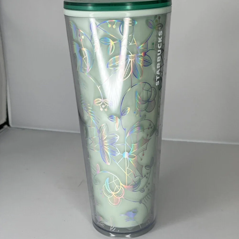 Starbucks 2022 Holiday Woodland Mint Color Changing Tumbler 24oz Cup- No Straw